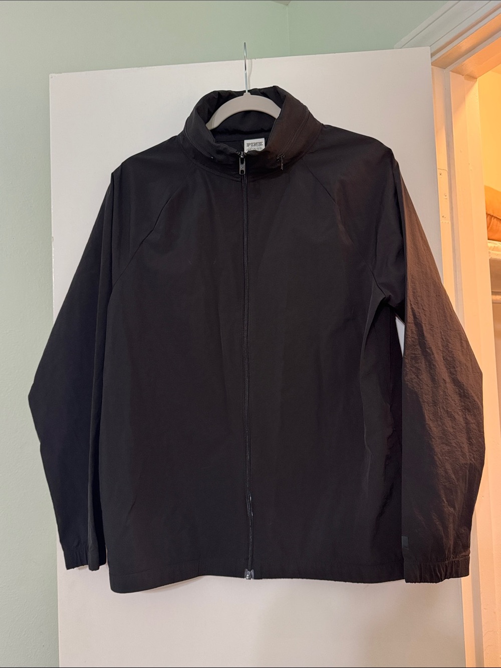 PINK Victoria's Secret Black Full-Zip Windbreaker Jacket